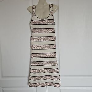 Chelsea & Violet Women's Sleeveless Racer Back Knitted Midi Dress Medium White